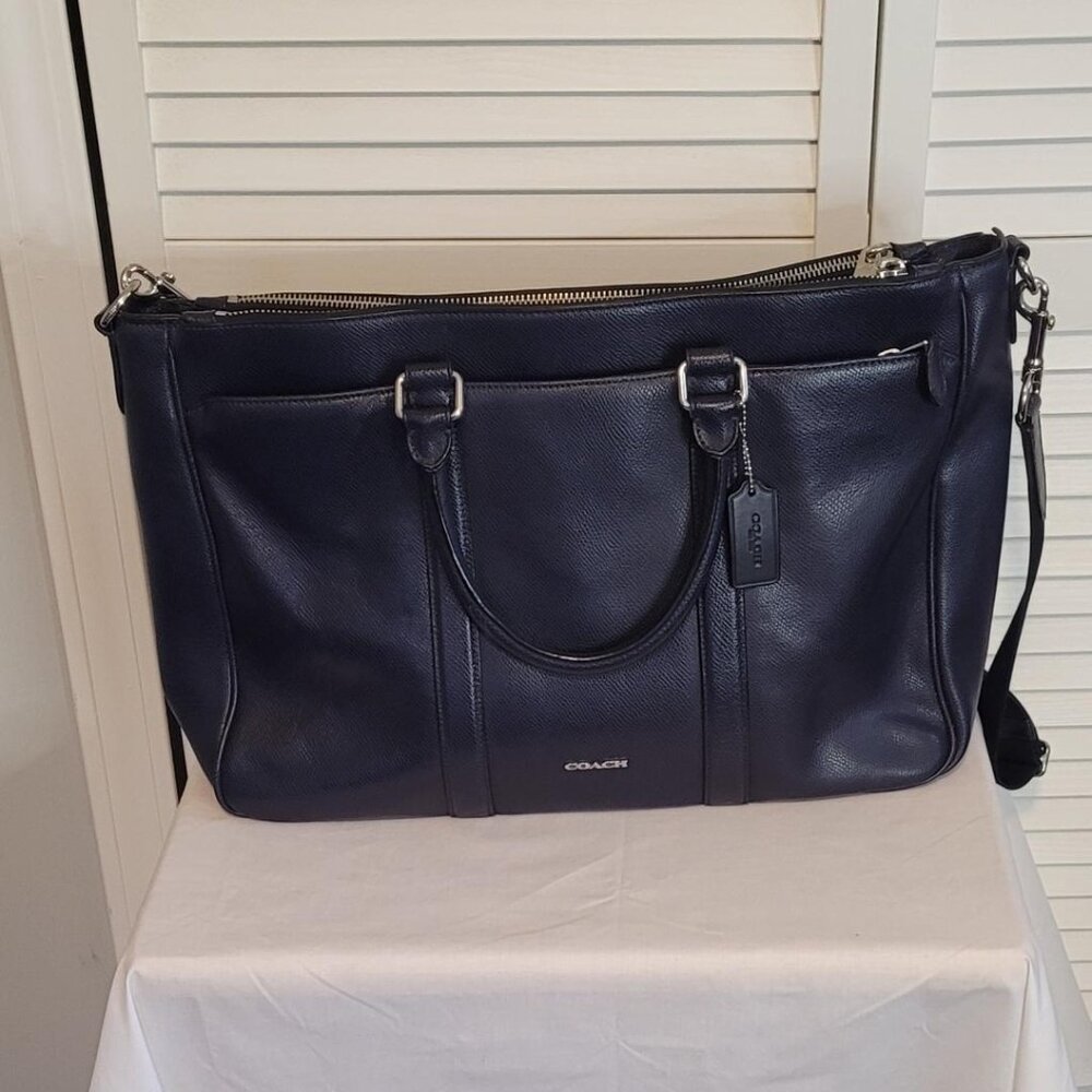 COACH Authentic Metropolitan Laptop Bag - Navy Blue